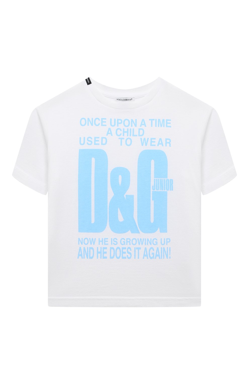 Хлопковая футболка DOLCE & GABBANA белого цвета по цене 15750 руб., арт. L4JTEY/G7L6P/2-6, фото 1 Хлопковая футболка DOLCE & GABBANA, арт. L4JTEY/G7L6P/2-6, фото 1