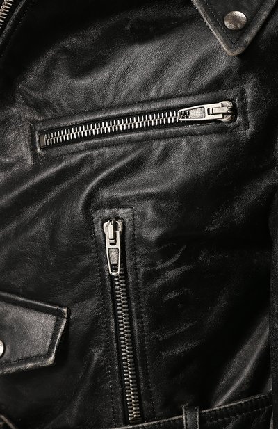 Кожаная куртка свободного кроя с косой молнией BALENCIAGA, арт. 502557/TXH07, фото 5