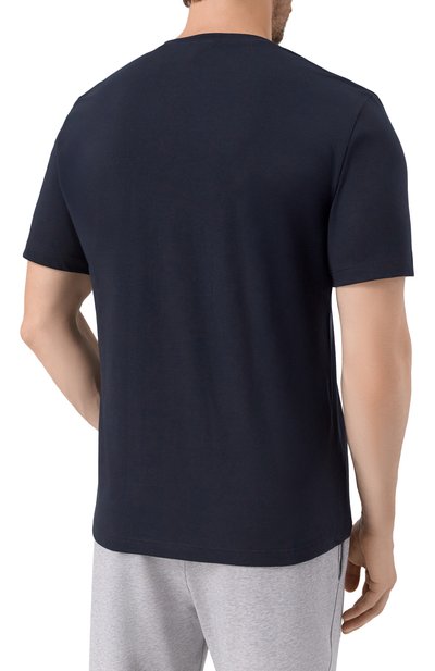 Хлопковая футболка HANRO темно-синего цвета по цене 9660 руб., арт. 075050., фото 4 Хлопковая футболка HANRO, арт. 075050., фото 4