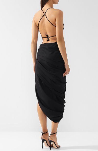 Шерстяное платье-миди асимметричного кроя JACQUEMUS, арт. 181DR01, фото 4