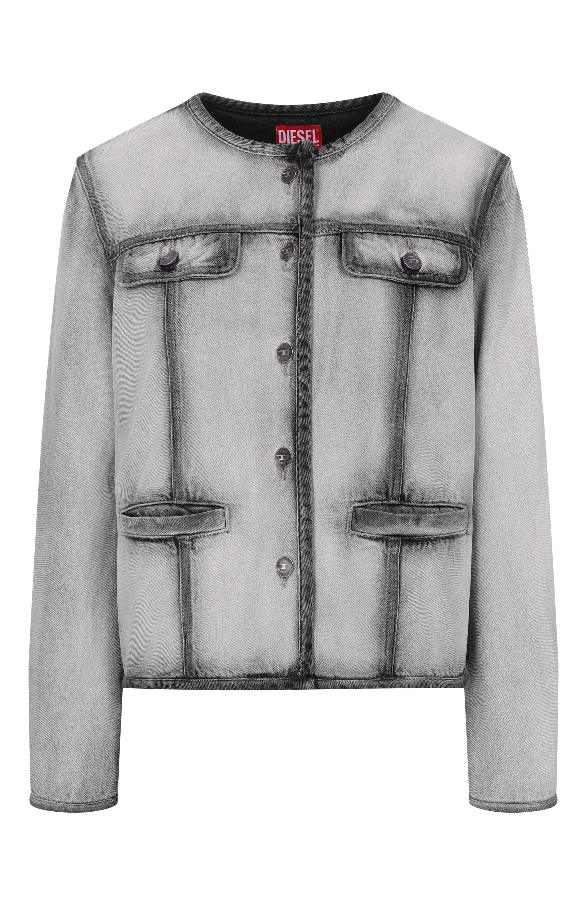 Джинсовая куртка DIESEL серого цвета по цене 46200 руб., арт. A23819/09P28, фото 1 Джинсовая куртка DIESEL, арт. A23819/09P28, фото 1