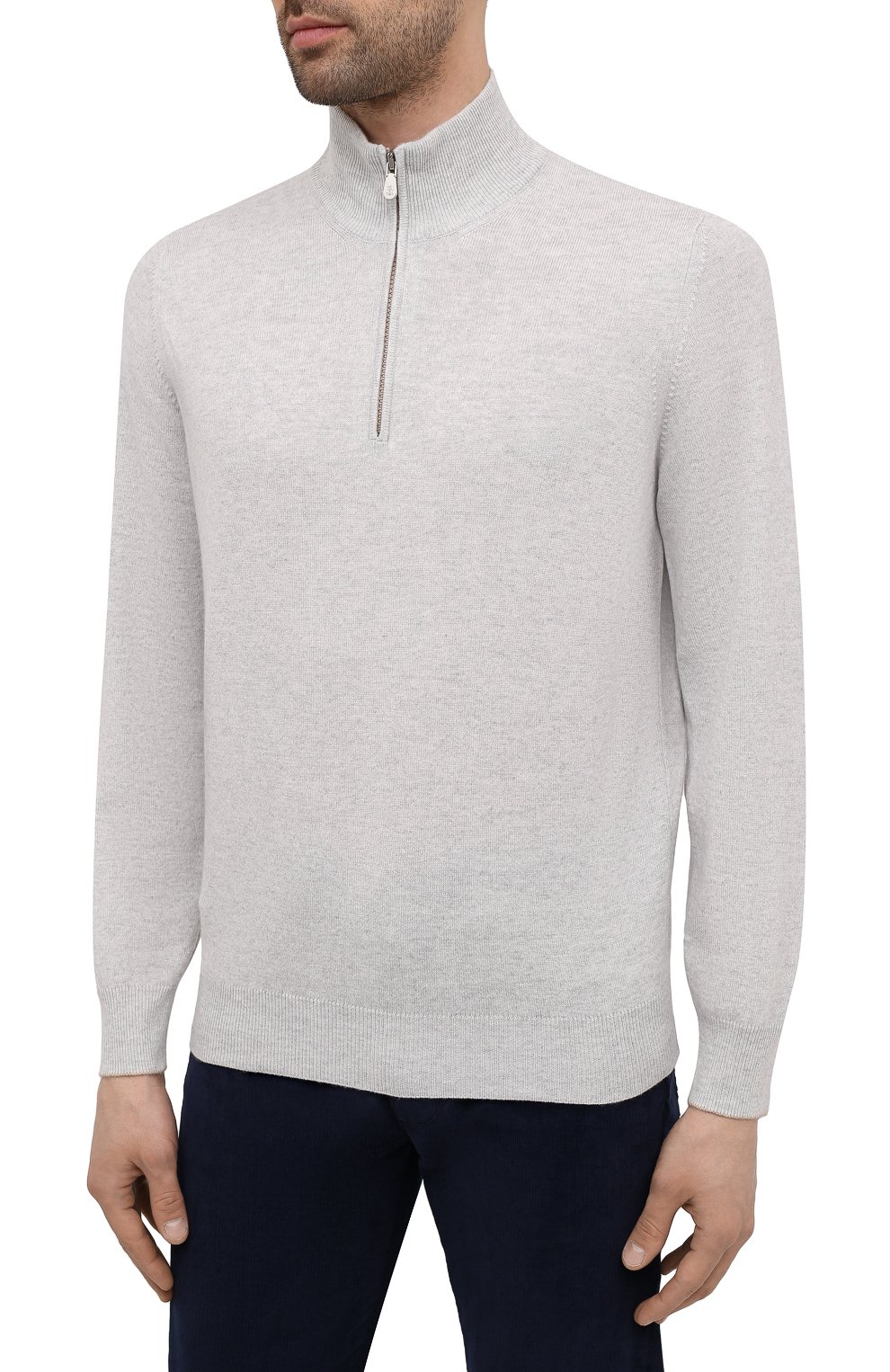 Кашемировый джемпер BRUNELLO CUCINELLI светло-серого цвета по цене 175000 руб., арт. M2200124, фото 3 Кашемировый джемпер BRUNELLO CUCINELLI, арт. M2200124, фото 3