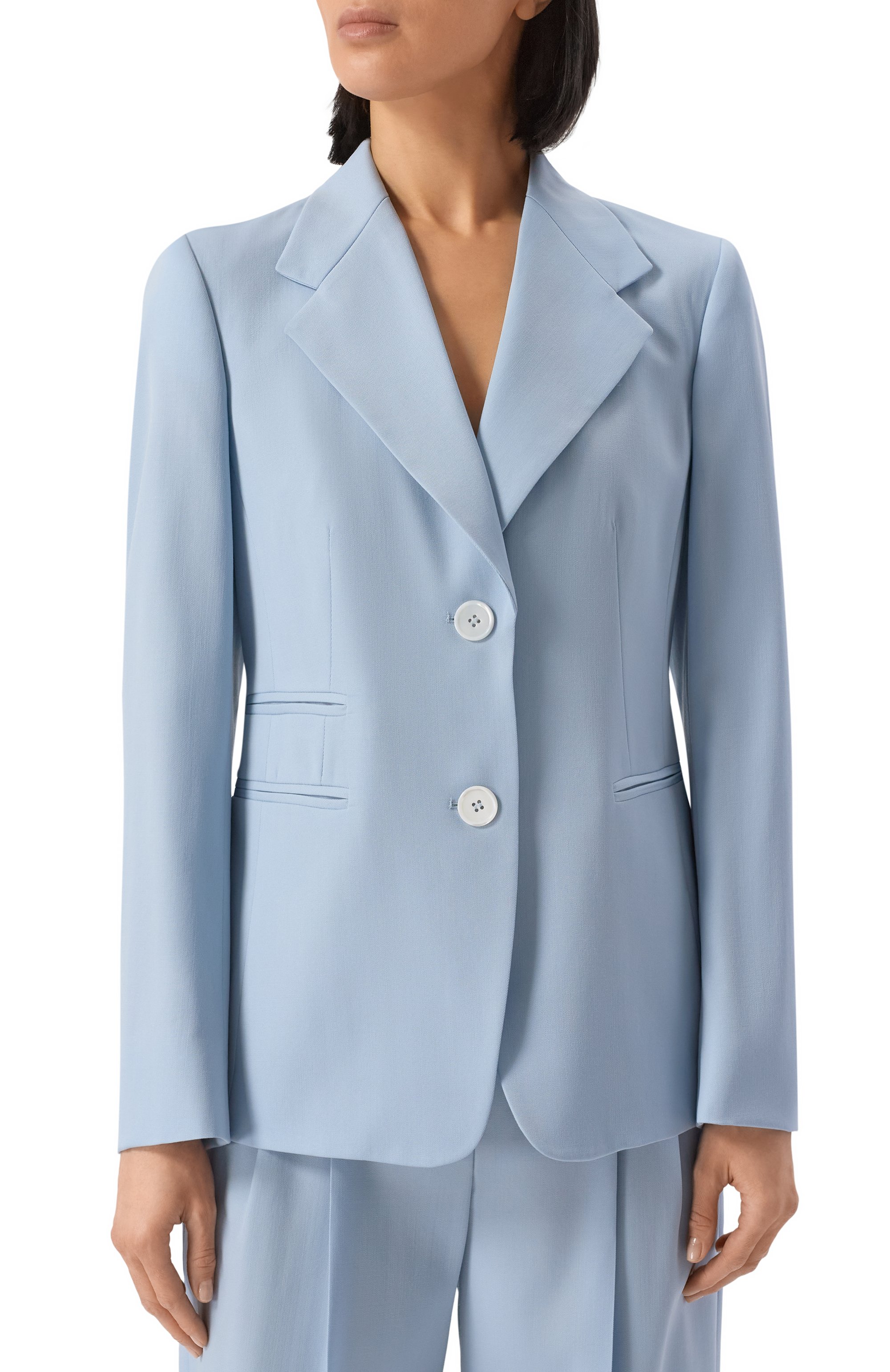 Шерстяной жакет WINDSOR голубого цвета по цене 84150 руб., арт. 52 DSE441 10018996/30045407, фото 3 Шерстяной жакет WINDSOR, арт. 52 DSE441 10018996/30045407, фото 3