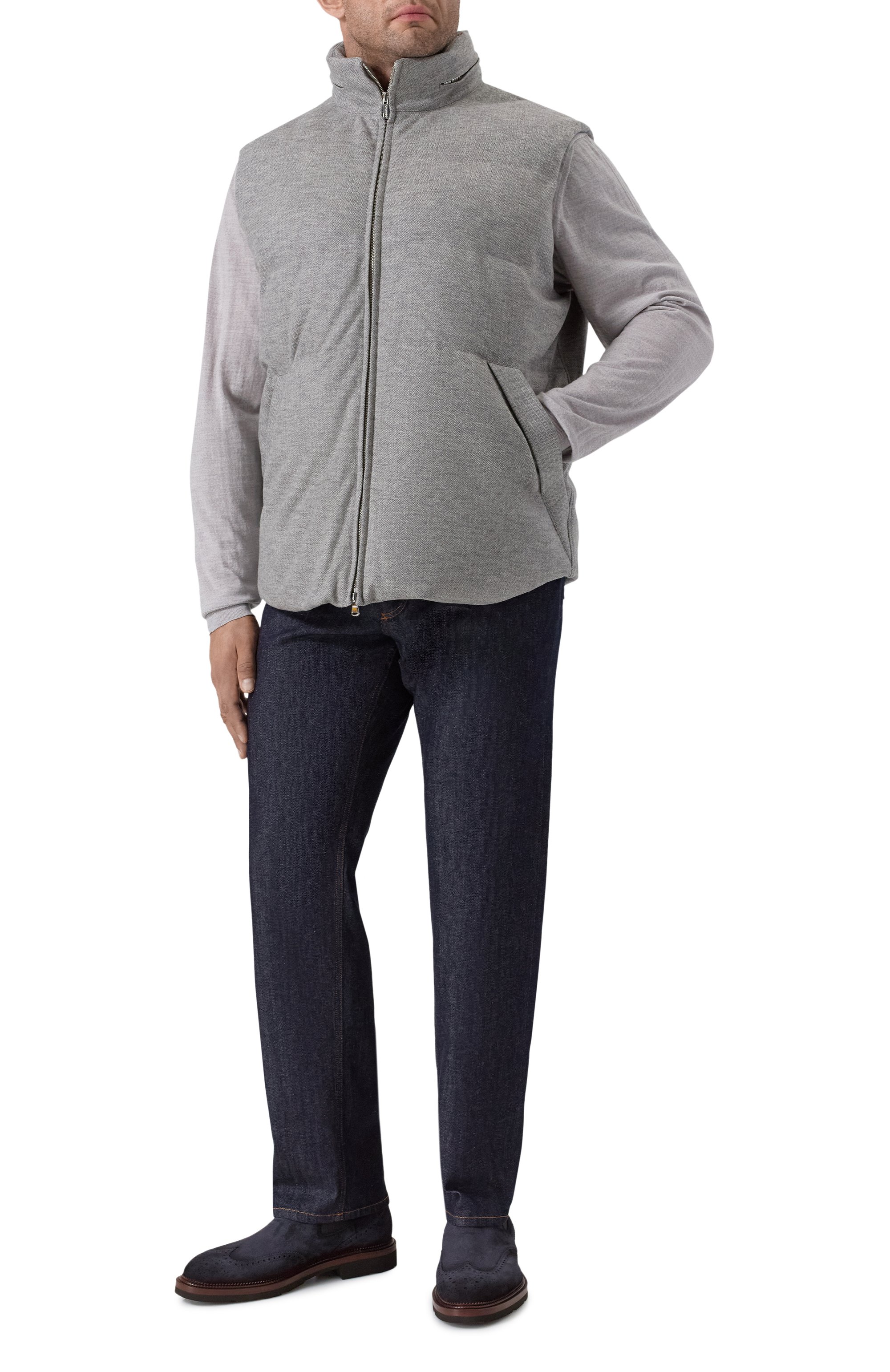 Шерстяной жилет CORTIGIANI серого цвета по цене 251000 руб., арт. 3AG609, фото 2 Шерстяной жилет CORTIGIANI, арт. 3AG609, фото 2