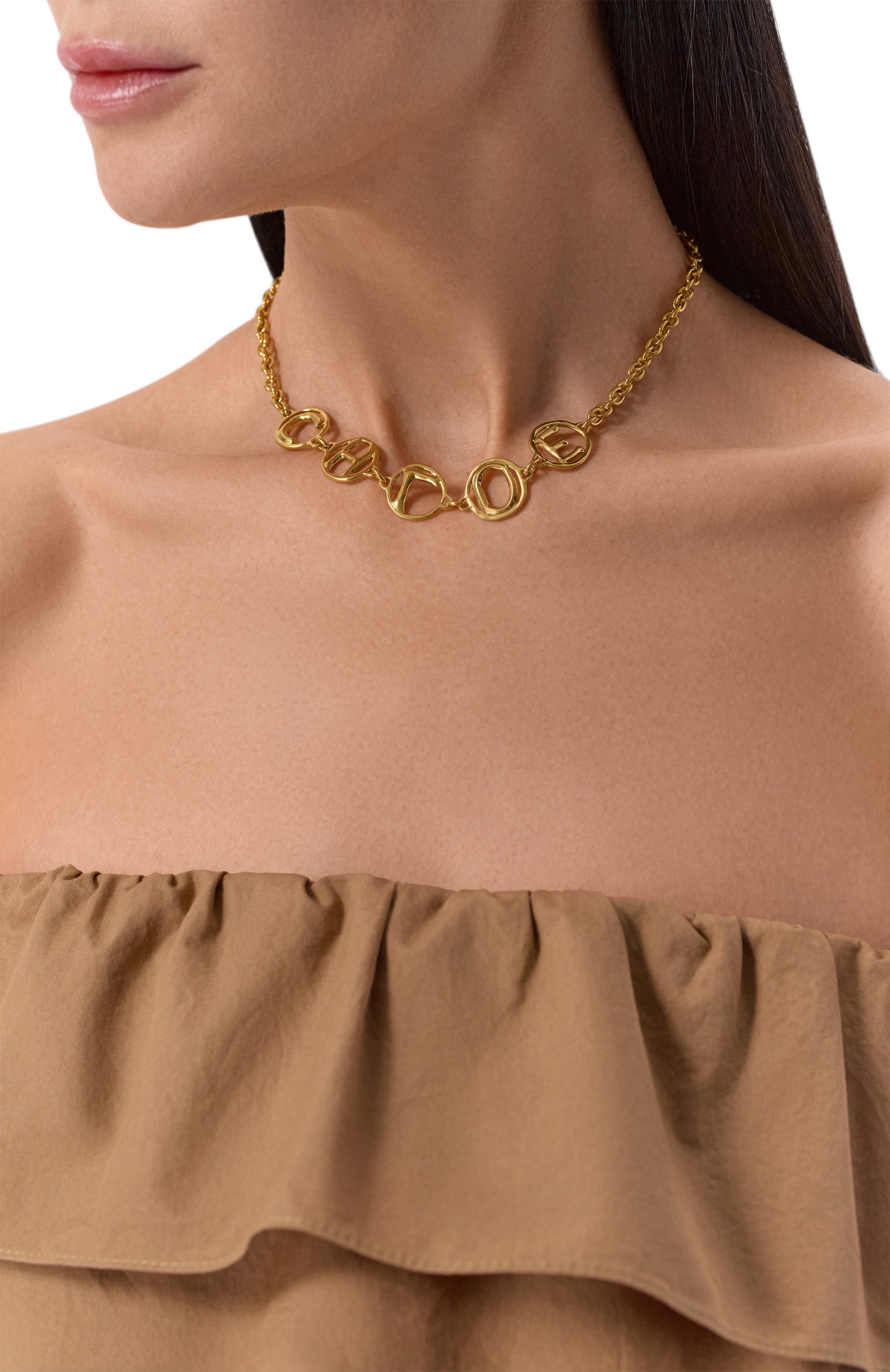 Колье CHLOÉ золотого цвета по цене 75250 руб., арт. CH26SJN13CB7, фото 2 Колье CHLOÉ, арт. CH26SJN13CB7, фото 2