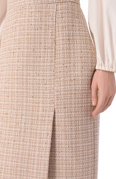 Твидовая юбка ELIE SAAB бежевого цвета по цене 156500 руб., арт. SK263NR26/TW008, фото 5 Твидовая юбка ELIE SAAB, арт. SK263NR26/TW008, фото 5