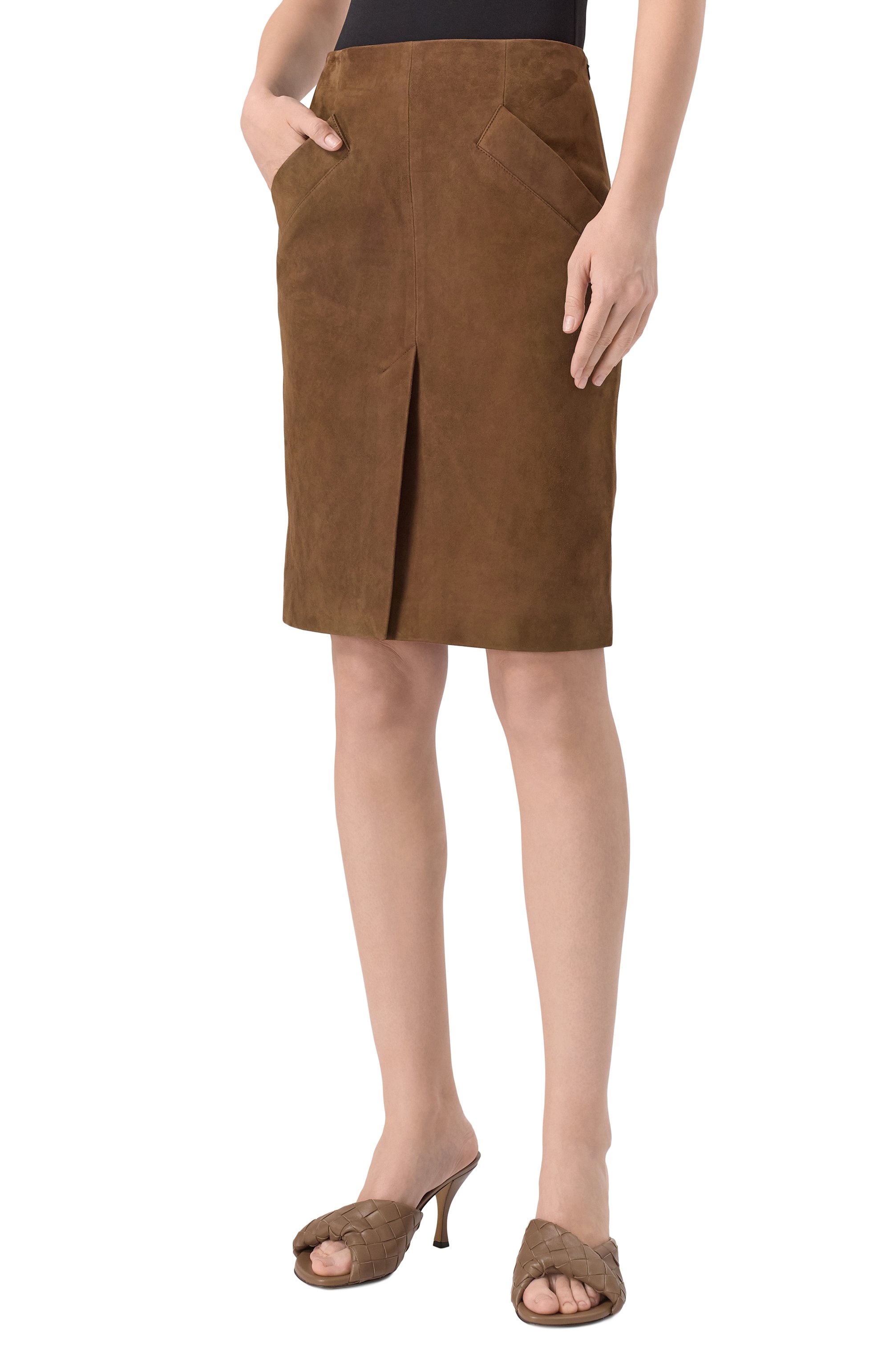 Замшевая юбка JACOB LEE коричневого цвета по цене 212500 руб., арт. WLS093SS25DC, фото 3 Замшевая юбка JACOB LEE, арт. WLS093SS25DC, фото 3