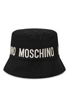 Детская хлопковая панама MOSCHINO черно-белого цвета, арт. HUX027/L0A00 | Фото 2 (Материал: Текстиль, Хлопок; Материал сплава: Проставлено; Нос: Не проставлено)