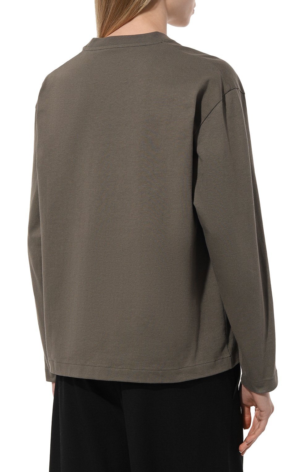 Хлопковый лонгслив JIL SANDER хаки цвета по цене 52750 руб., арт. J02GC0107/J20215, фото 4 Хлопковый лонгслив JIL SANDER, арт. J02GC0107/J20215, фото 4
