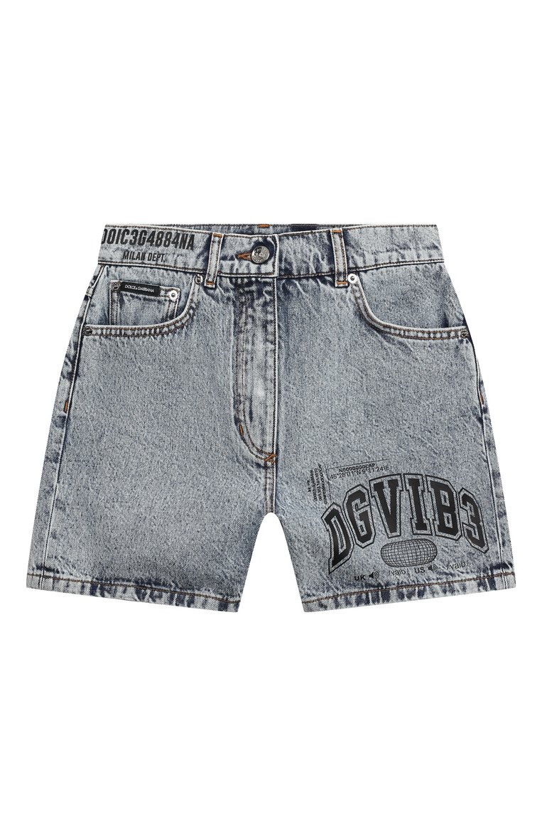 Детские джинсовые шорты DOLCE & GABBANA голубого цвета, арт. L83Q25/LDC30 | Фото 1 (Нос: Не проставлено; Материал внешний: Хлопок, Деним; Кросс-КТ: Деним; Автоматизация состава: Проставлено)