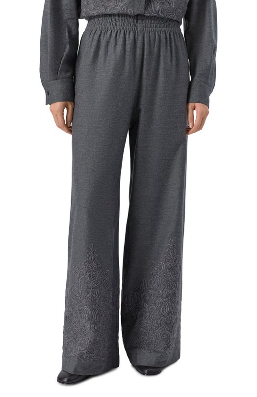 Хлопковые брюки Ermanno Scervino D474P300XQH Серый  D474P300XQH Фото 3