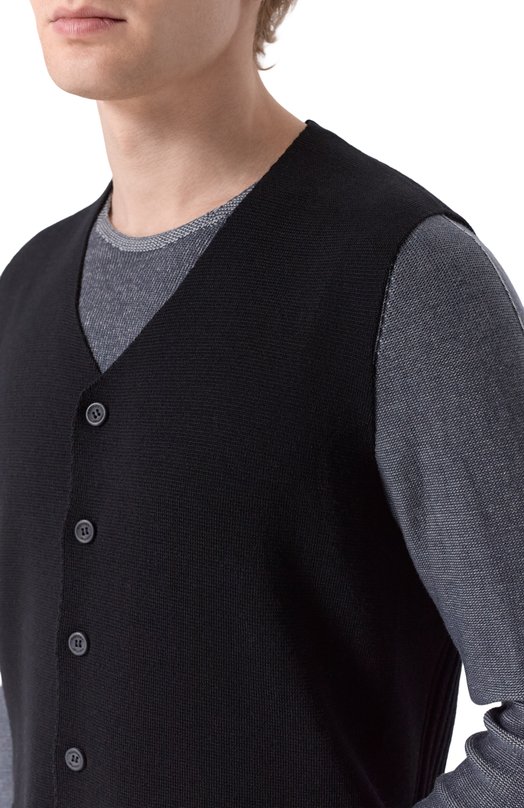 Шерстяной жилет Hannes Roether GI16LET.130 Чёрный  GI16LET.130 Фото 5