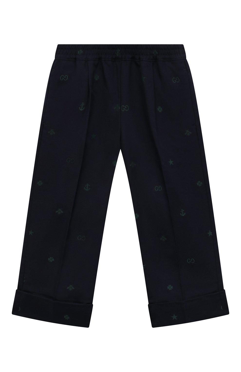 Хлопковые брюки GUCCI темно-синего цвета по цене 48960 руб., арт. 600348 XWAHH, фото 1 Хлопковые брюки GUCCI, арт. 600348 XWAHH, фото 1