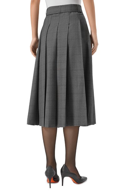 Шерстяная юбка OFFICINE GENERALE серого цвета по цене 79950 руб., арт. W25WSKT150, фото 4 Шерстяная юбка OFFICINE GENERALE, арт. W25WSKT150, фото 4