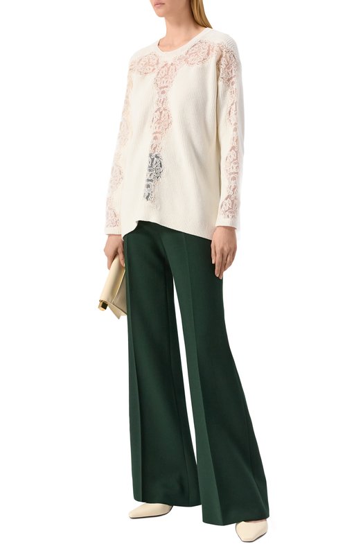 Хлопковый свитер Elie Saab T0154 Белый  T0154 Фото 2