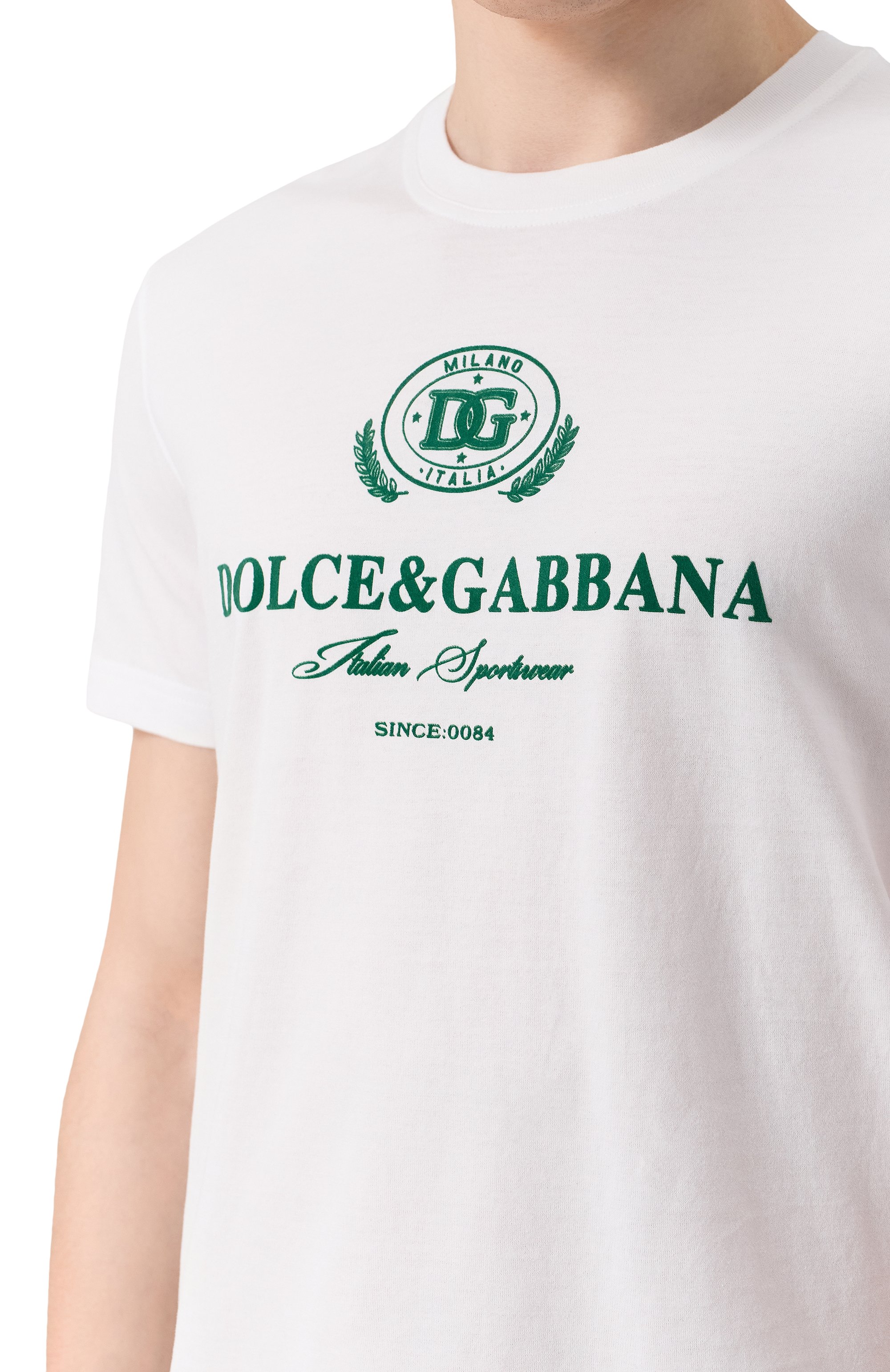 Хлопковая футболка DOLCE & GABBANA белого цвета по цене 61550 руб., арт. G8RN8T/G7NUC, фото 5 Хлопковая футболка DOLCE & GABBANA, арт. G8RN8T/G7NUC, фото 5