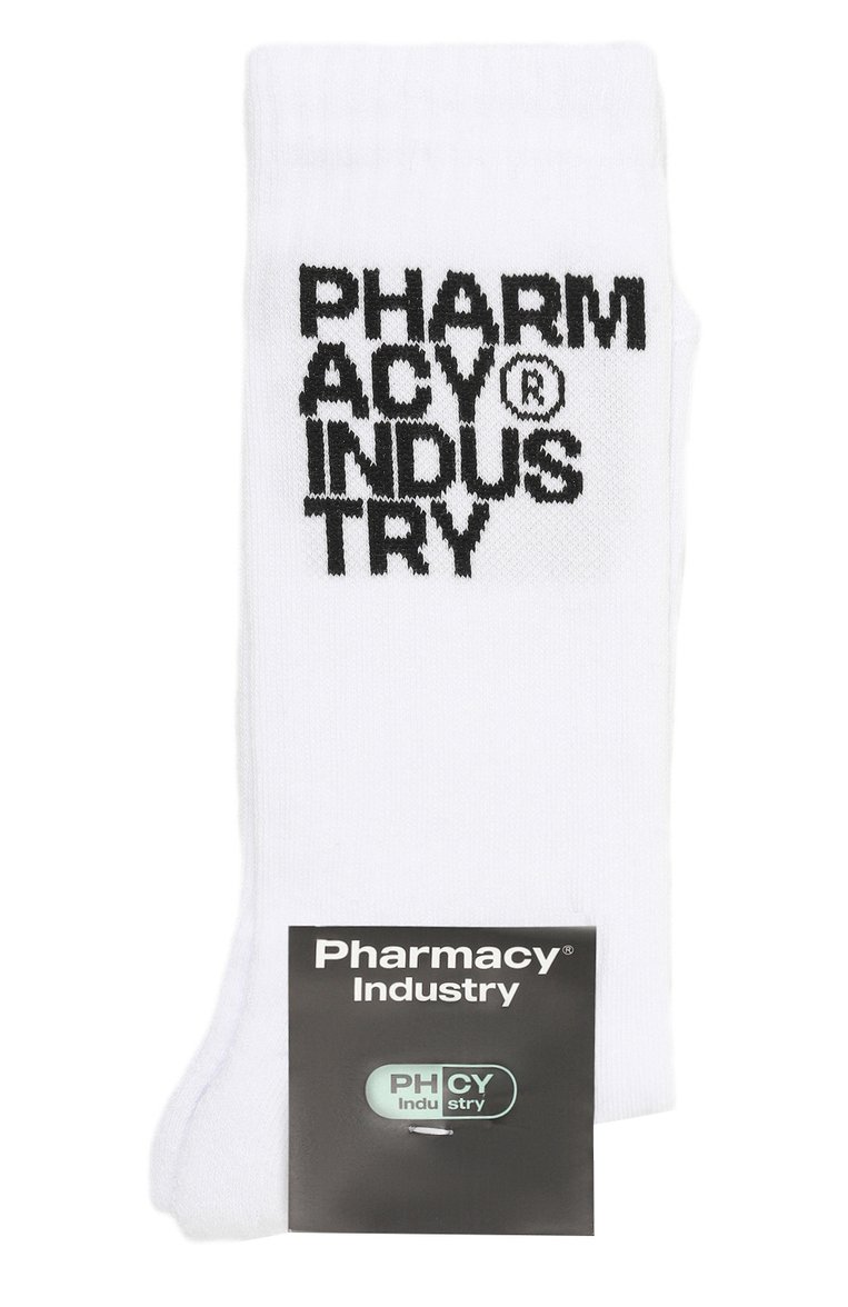 Мужские хлопковые носки PHARMACY INDUSTRY белого цвета, арт. PHACX00001 | Фото 1 (Материал внешний: Хлопок, Синтетический материал; Нос: Не проставлено; Кросс-КТ: бельё)