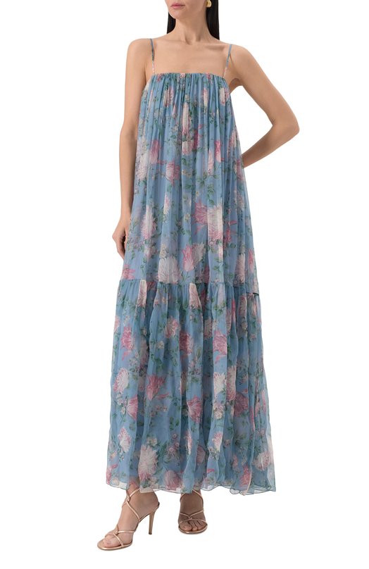Шелковое платье Chloé CH25UR055459 Голубой  CH25UR055459 Фото 3