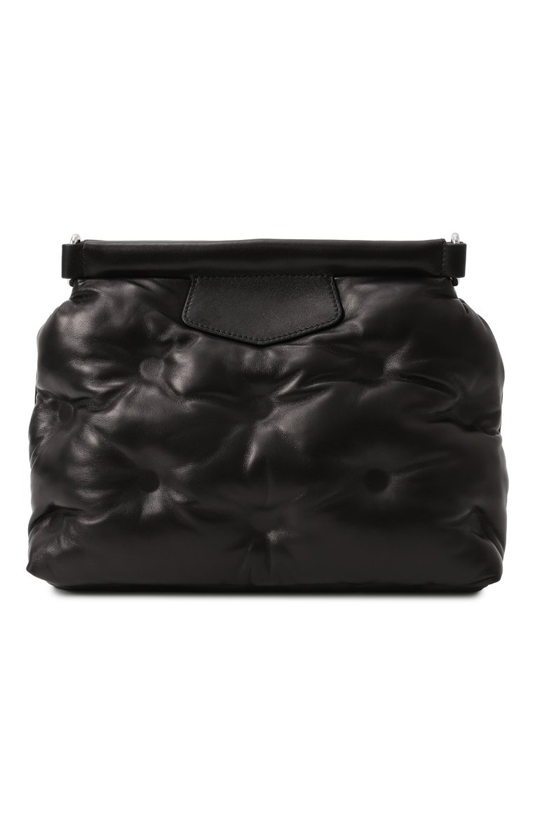 Женская сумка glam slam classique small MAISON MARGIELA черного цвета, арт. SB1WG0028/P4300 | Фото 6 (Ремень/цепочка: На ремешке; Материал: Натуральная кожа; Размер: small; Драгоценные камни: Проставлено; Материал сплава: Проставлено)
