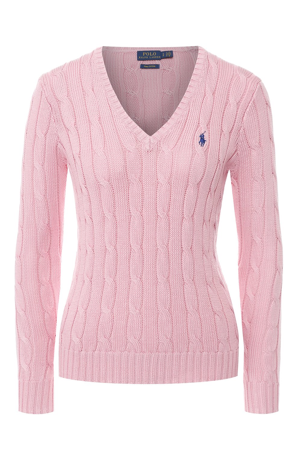 Хлопковый пуловер POLO RALPH LAUREN розового цвета по цене 19650 руб., арт. 211580008/0S191C09, фото 1 Хлопковый пуловер POLO RALPH LAUREN, арт. 211580008/0S191C09, фото 1