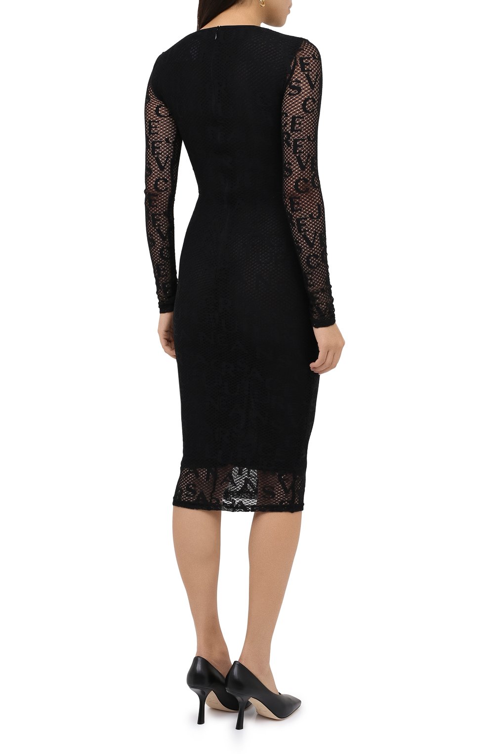Платье VERSACE JEANS COUTURE черного цвета по цене 35300 руб., арт. D2HZB426-ZDM907/04889, фото 4 Платье VERSACE JEANS COUTURE, арт. D2HZB426-ZDM907/04889, фото 4