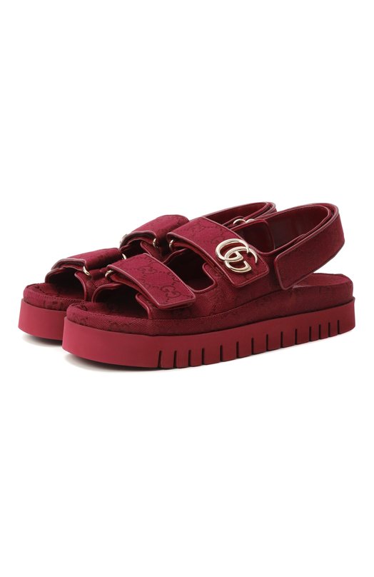 Текстильные сандалии Gucci 816630/FAD9G Бордовый 816630/FAD9G