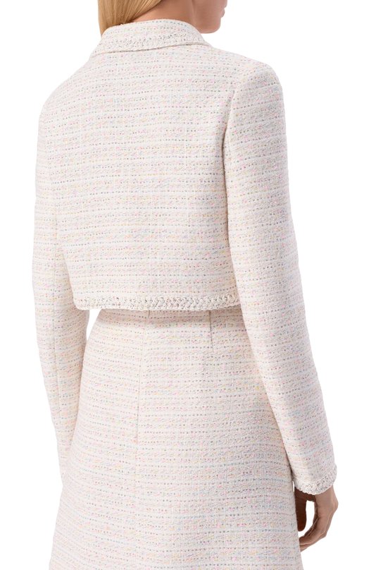 Твидовый жакет Giambattista Valli 26SSPVCA6087/01B0U Кремовый  26SSPVCA6087/01B0U Фото 4