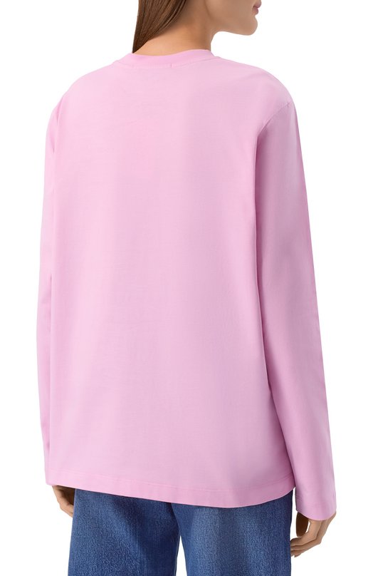 Хлопковый лонгслив MSGM 4041MDM131D/267002 Розовый  4041MDM131D/267002 Фото 4
