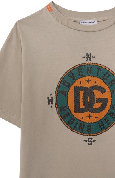 Хлопковая футболка DOLCE & GABBANA, арт. L4JTHV/G7PIR/8-12+, фото 3