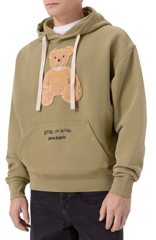 Хлопковое худи Palm Angels PMBB17DF25FLE004 Зелёный  PMBB17DF25FLE004 Фото 3