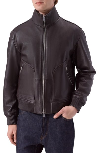 Кожаный бомбер BOSS, арт. 50547589, фото 3