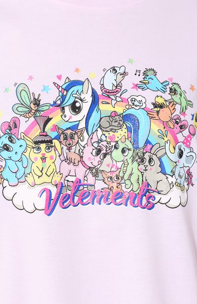 Хлопковая футболка VETEMENTS розового цвета по цене 34050 руб., арт. WAH20TR316, фото 5 Хлопковая футболка VETEMENTS, арт. WAH20TR316, фото 5