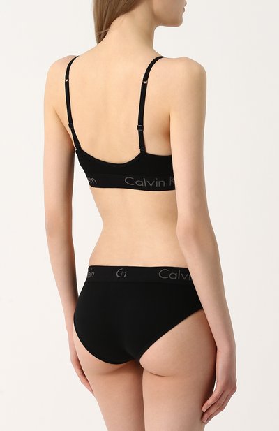 Хлопковый бюстгальтер с логотипом бренда CALVIN KLEIN черного цвета по цене 5135 руб., арт. QF4579E, фото 3 Хлопковый бюстгальтер с логотипом бренда CALVIN KLEIN, арт. QF4579E, фото 3