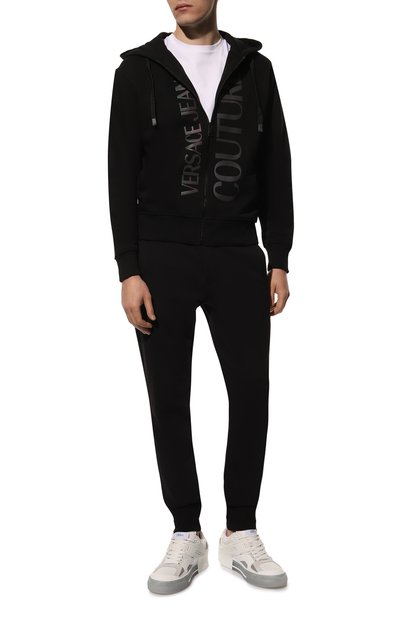 Хлопковая толстовка VERSACE JEANS COUTURE, арт. 73GAIT24-73UP301 R L0G0 PETR0L C0TT0N/CF00T, фото 2