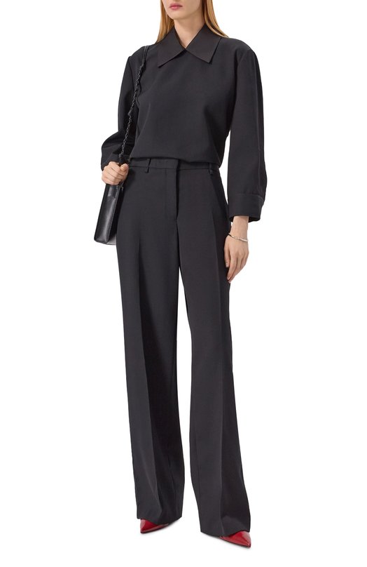 Шерстяная блузка Jil Sander J02NC0277/J40002 Чёрный  J02NC0277/J40002 Фото 2