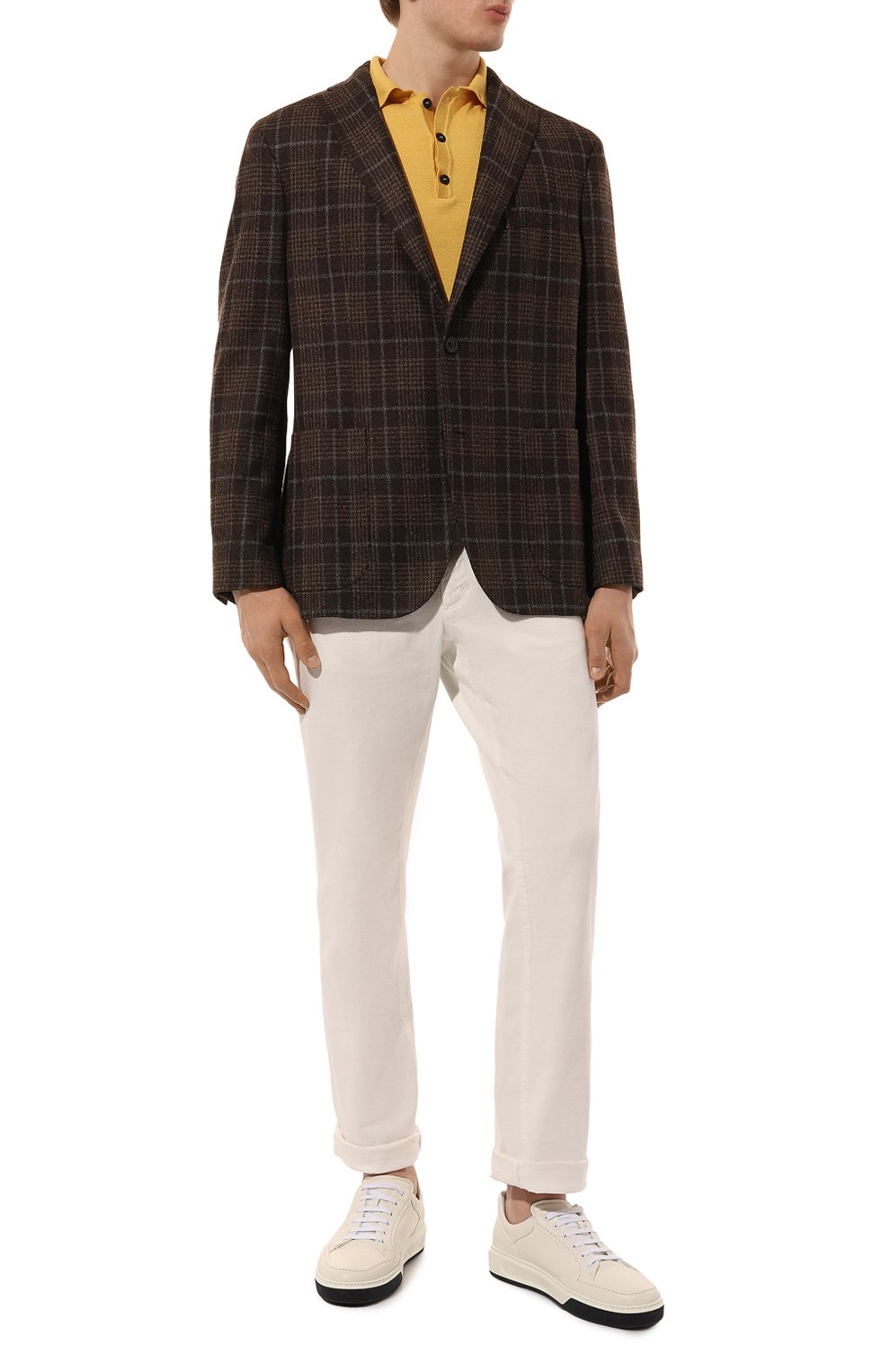 Поло из шерсти и шелка KITON желтого цвета по цене 99500 руб., арт. UMM049204, фото 2 Поло из шерсти и шелка KITON, арт. UMM049204, фото 2