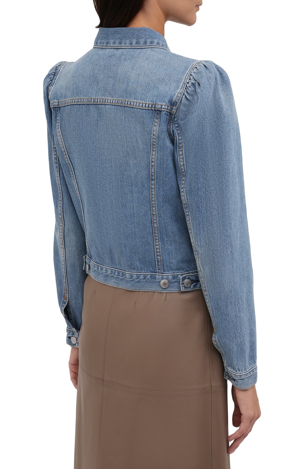 Джинсовая куртка 7 FOR ALL MANKIND голубого цвета по цене 34050 руб., арт. JSK44510SM, фото 4 Джинсовая куртка 7 FOR ALL MANKIND, арт. JSK44510SM, фото 4