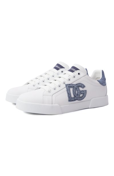 Женские кожаные кеды portofino light DOLCE & GABBANA, арт. CK2318/A6H53