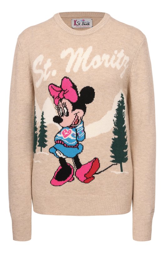 Пуловер из шерсти и вискозы MC2 Saint Barth QUE0018-02252I/NEW QUEEN C Бежевый QUE0018-02252I/NEW QUEEN C