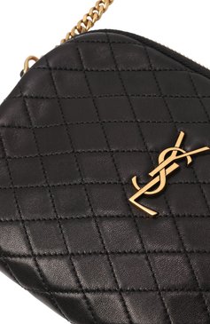 Женская сумка gaby SAINT LAURENT черного цвета, арт. 733667/1EL07 | Фото 3 (Материал: Натуральная кожа; Размер: mini; Ремень/цепочка: На ремешке; Драгоценные камни: Проставлено; Материал сплава: Проставлено)