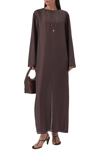 Шелковое платье AGREEG коричневого цвета по цене 110000 руб., арт. 14020434, фото 2 Шелковое платье AGREEG, арт. 14020434, фото 2