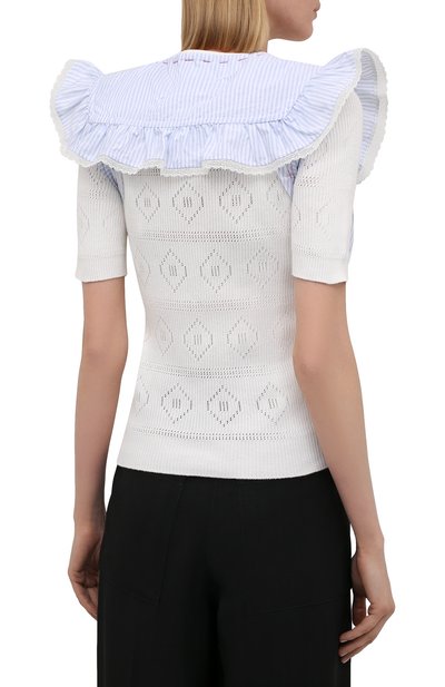 Хлопковый топ MAISON MARGIELA голубого цвета по цене 78050 руб., арт. S51HA1087/S17666, фото 4 Хлопковый топ MAISON MARGIELA, арт. S51HA1087/S17666, фото 4