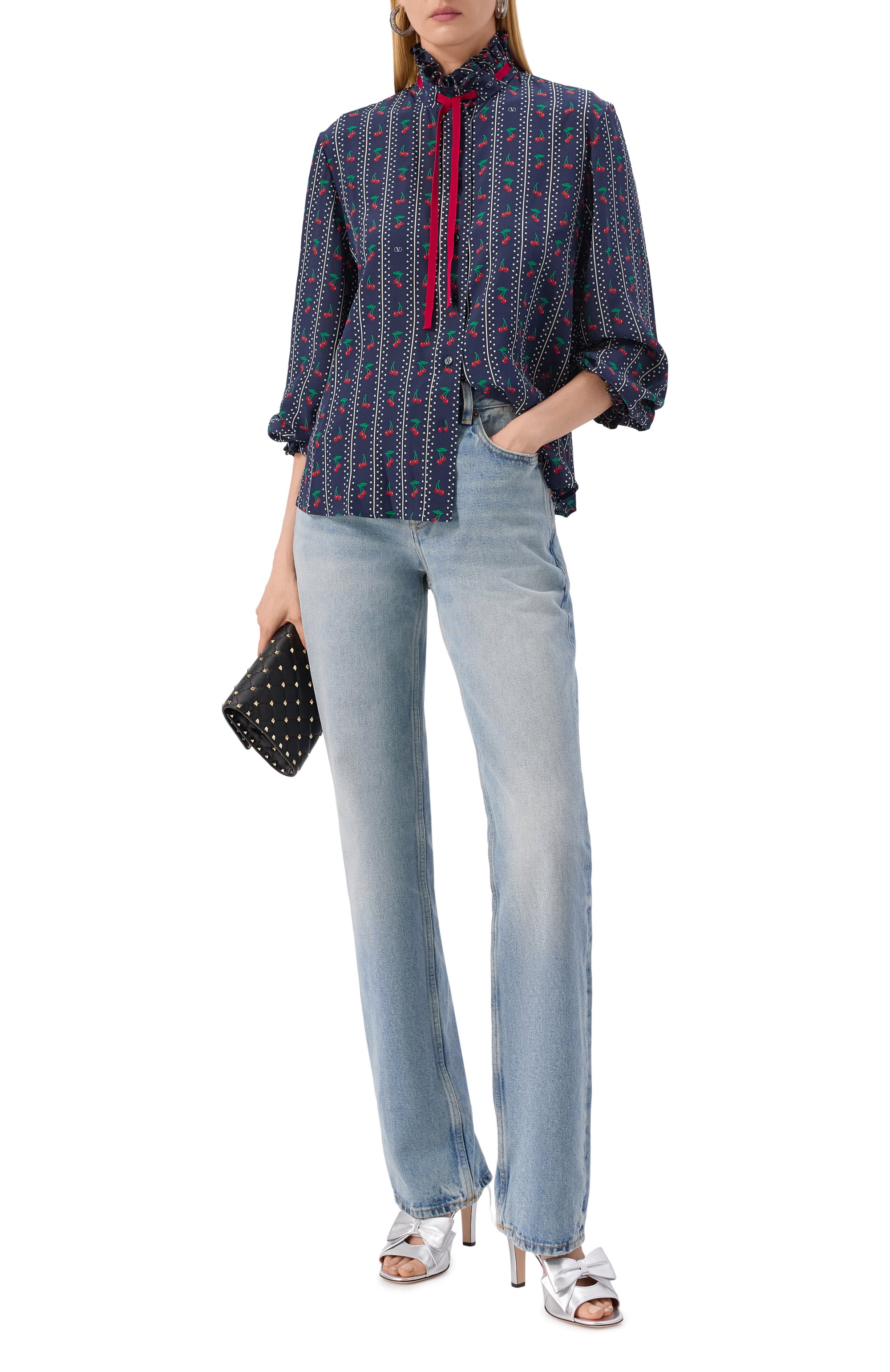 Шелковая блузка VALENTINO, арт. 7B3AB7U6/9FR, фото 2