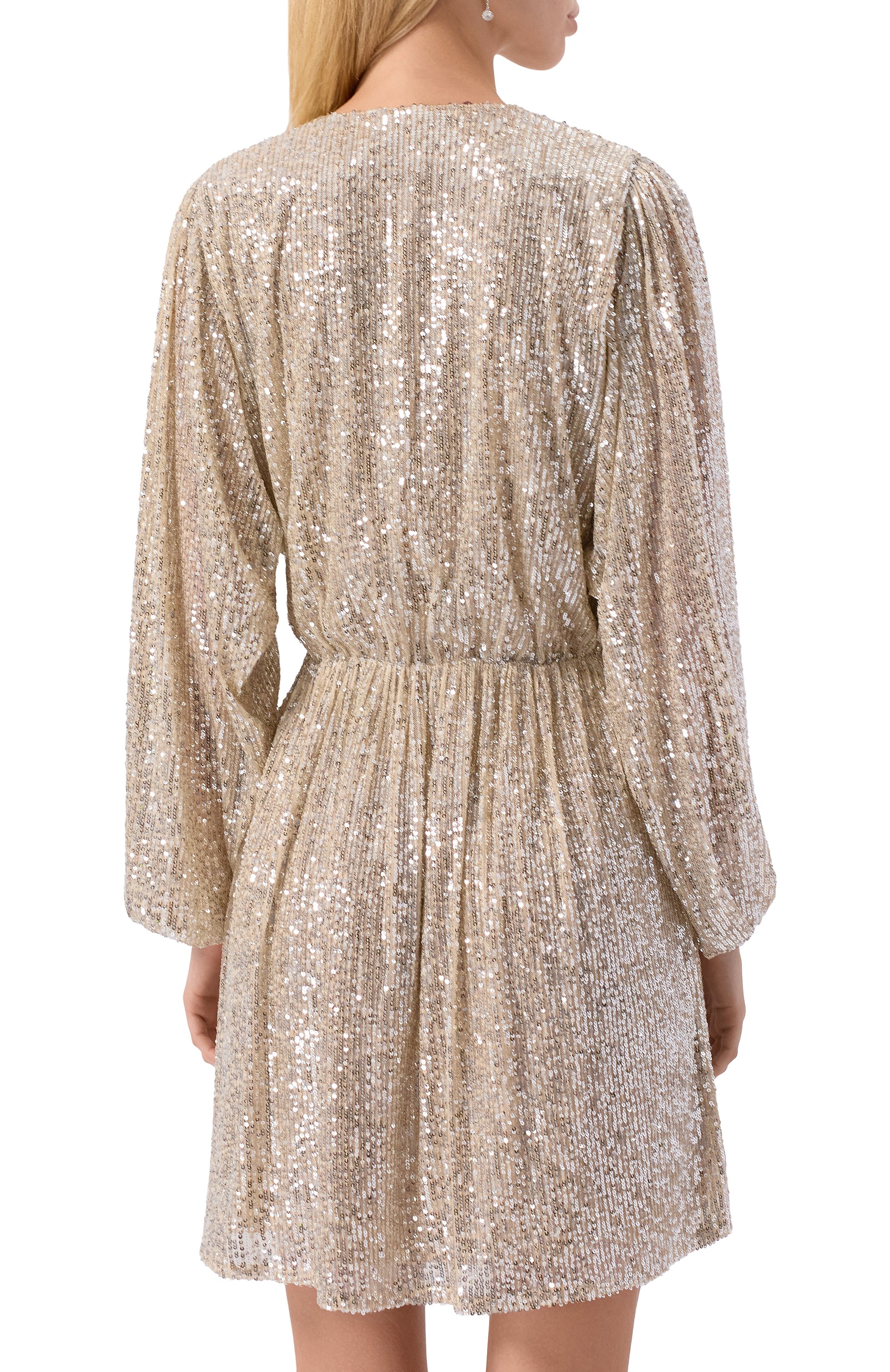 Платье с отделкой пайетками BOSS ORANGE золотого цвета по цене 21550 руб., арт. 50548326, фото 3 Платье с отделкой пайетками BOSS ORANGE, арт. 50548326, фото 3