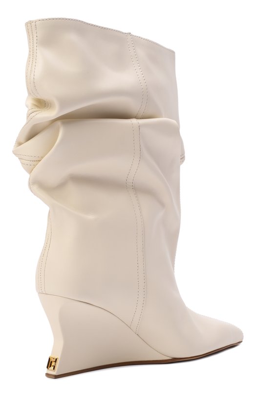 Кожаные полусапоги Balmain FN0TA181/LVIT Кремовый  FN0TA181/LVIT Фото 5