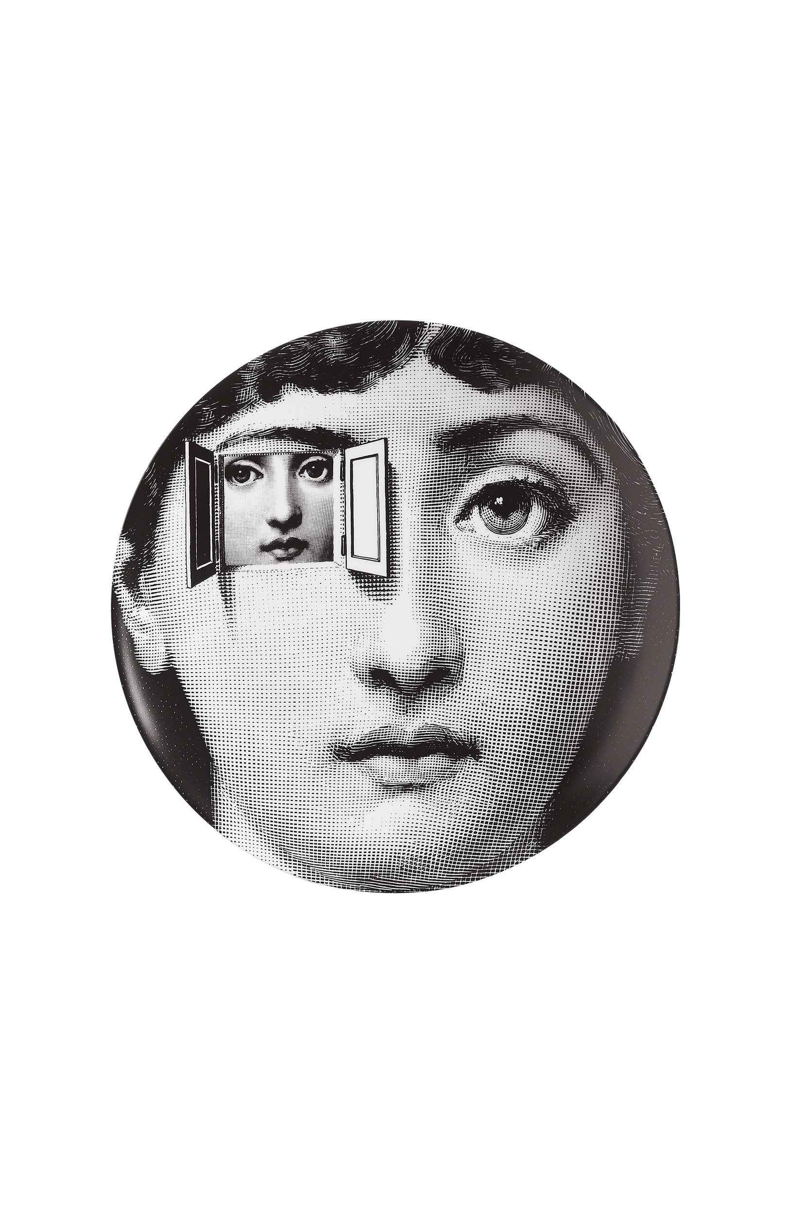 Декоративная тарелка tema e variazioni n.116 FORNASETTI черно-белого цвета по цене 22500 руб., арт. PTV116X, фото 1 Декоративная тарелка tema e variazioni n.116 FORNASETTI, арт. PTV116X, фото 1