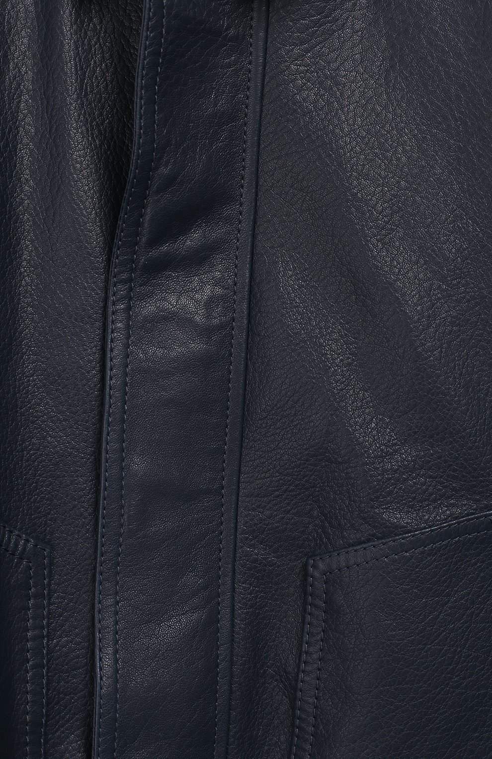 Кожаная куртка BRUNELLO CUCINELLI синего цвета по цене 199000 руб., арт. BPNPEY102B, фото 3 Кожаная куртка BRUNELLO CUCINELLI, арт. BPNPEY102B, фото 3
