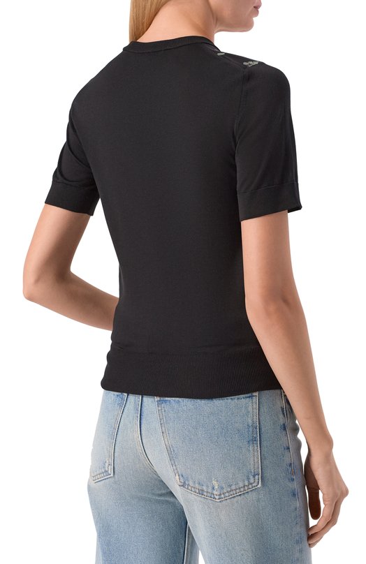 Комбинированный пуловер Dolce & Gabbana FXXBAT/JBS0P Чёрный  FXXBAT/JBS0P Фото 4