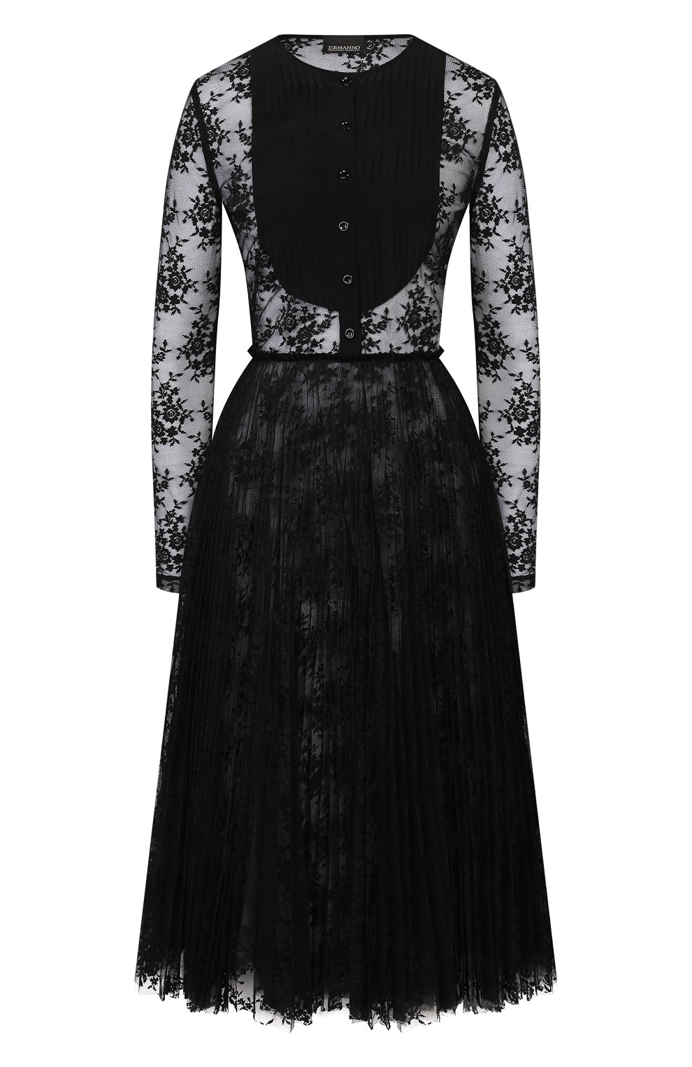 Кружевное платье ERMANNO ERMANNO SCERVINO черного цвета по цене 77500 руб., арт. 45T AB58 PIZ, фото 1 Кружевное платье ERMANNO ERMANNO SCERVINO, арт. 45T AB58 PIZ, фото 1