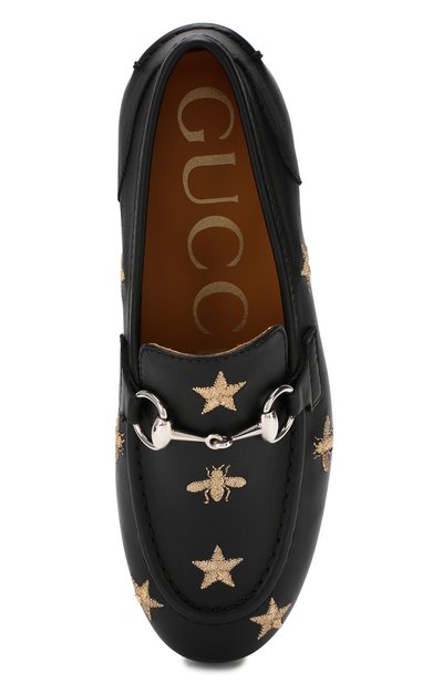 Кожаные лоферы с пряжкой GUCCI, арт. 532695/BLN00, фото 4